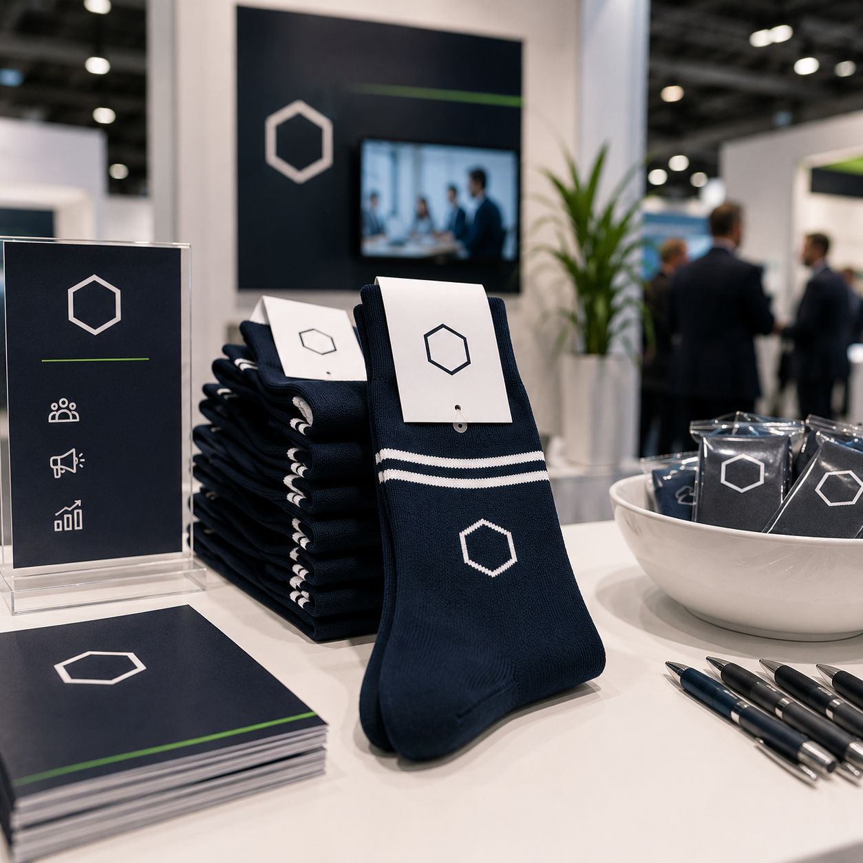 Chaussettes personnalisées pour Salons et événements.